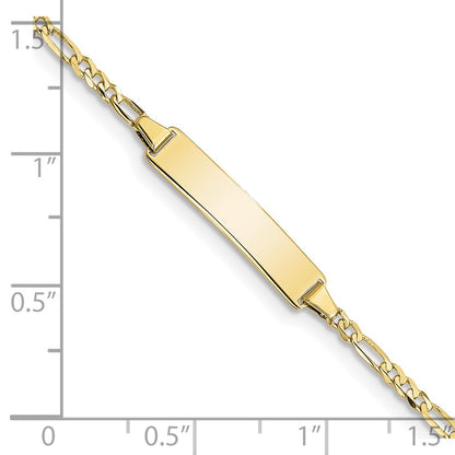 10K Yellow Gold Figaro Link Id Chain Bracelet