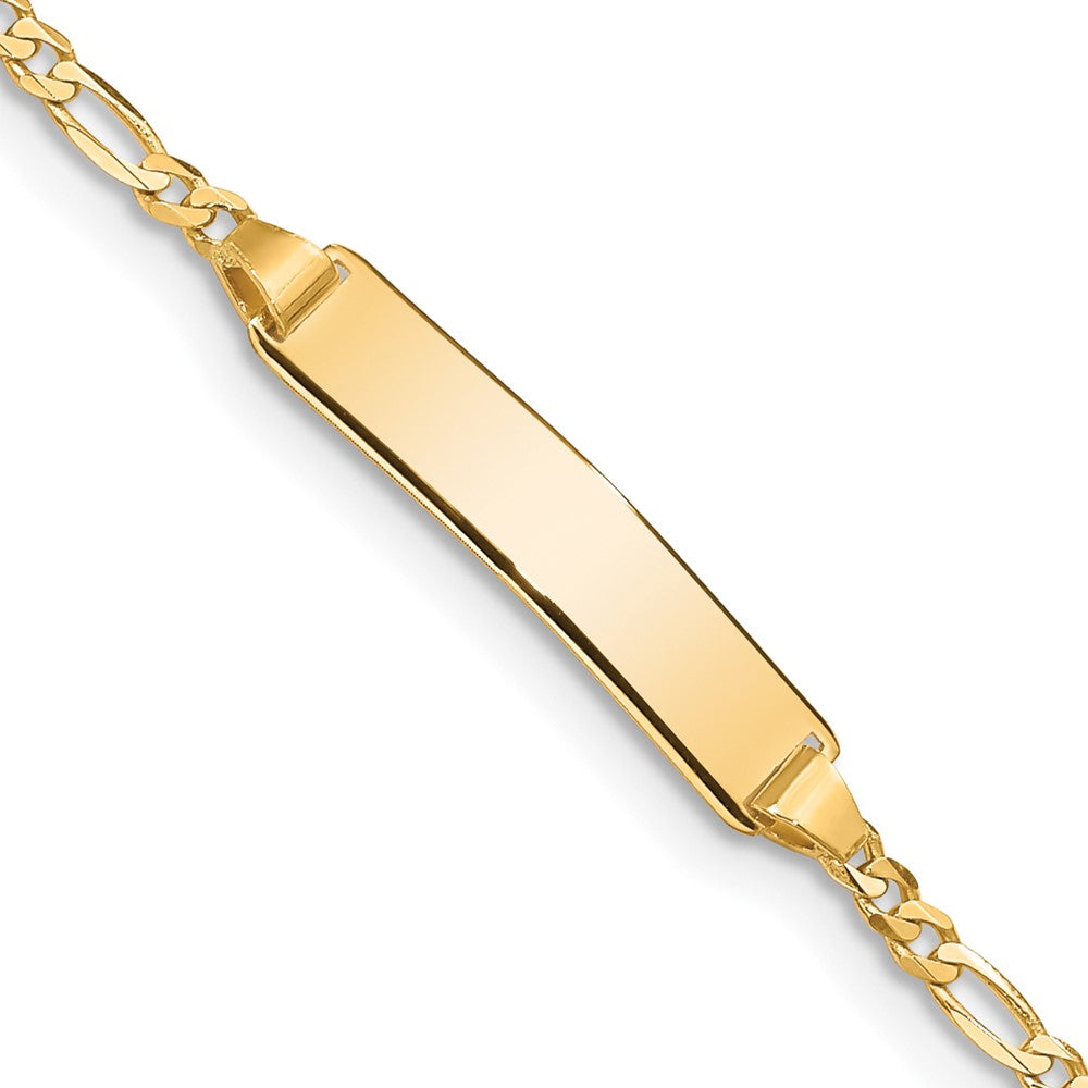 10K Yellow Gold Figaro Link Id Chain Bracelet