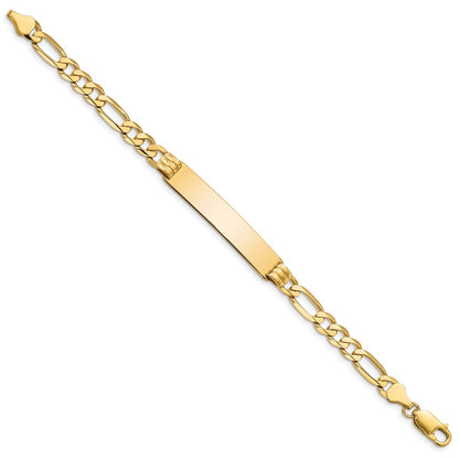 10K Yellow Gold Figaro Link Id Chain Bracelet