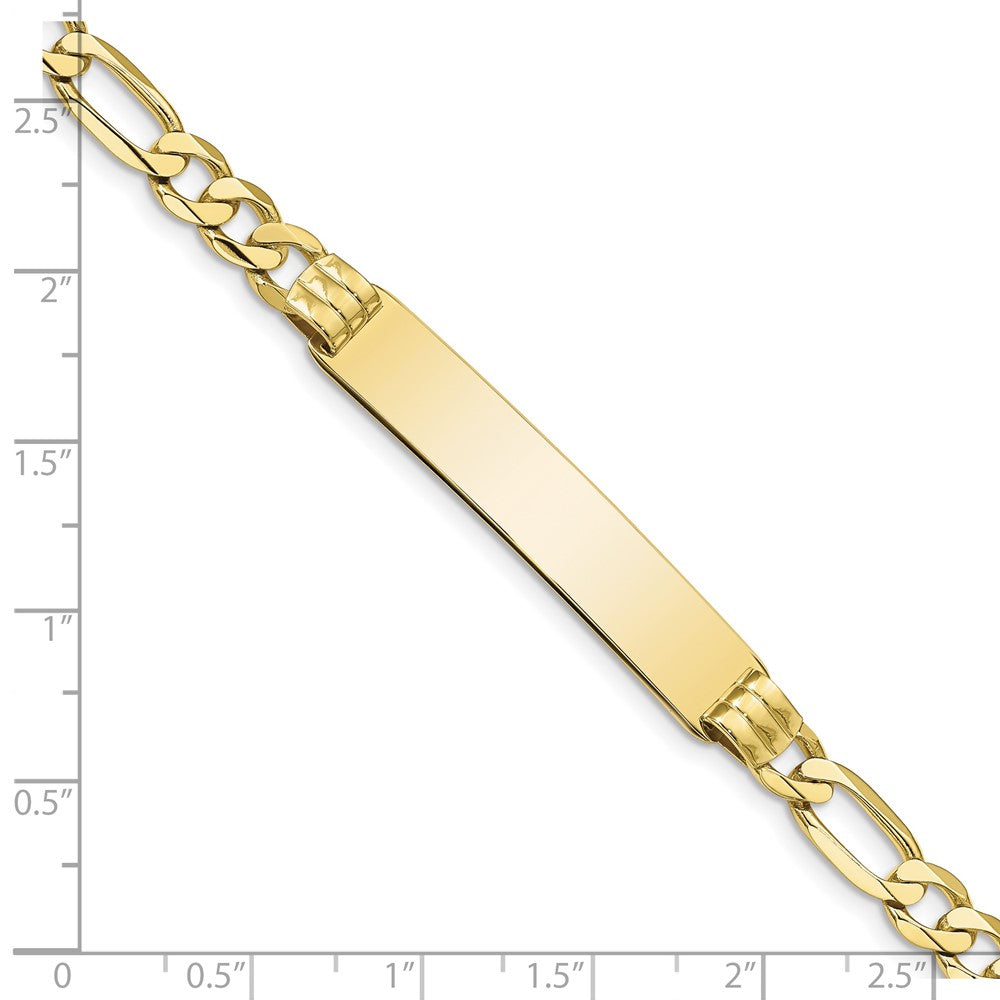 10K Yellow Gold Figaro Link Id Chain Bracelet