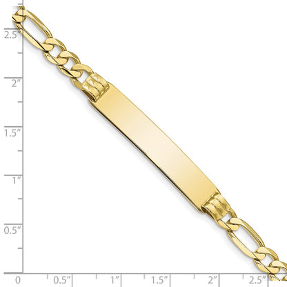 10K Yellow Gold Figaro Link Id Chain Bracelet