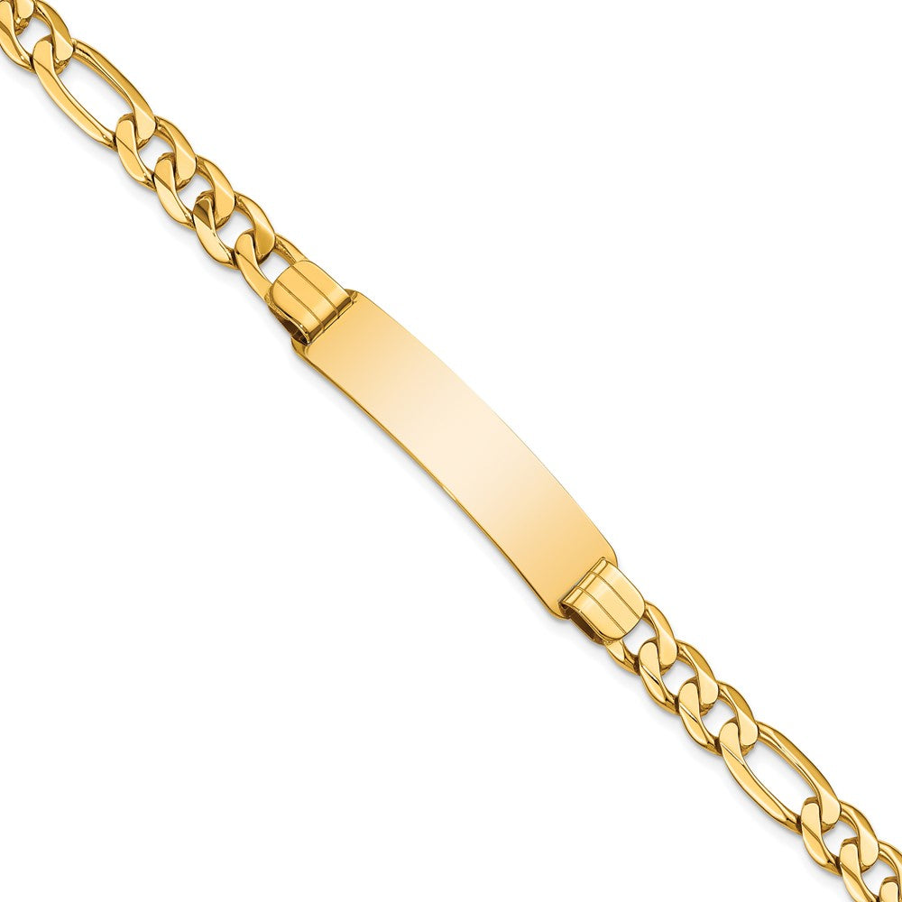 10K Yellow Gold Figaro Link Id Bracelet