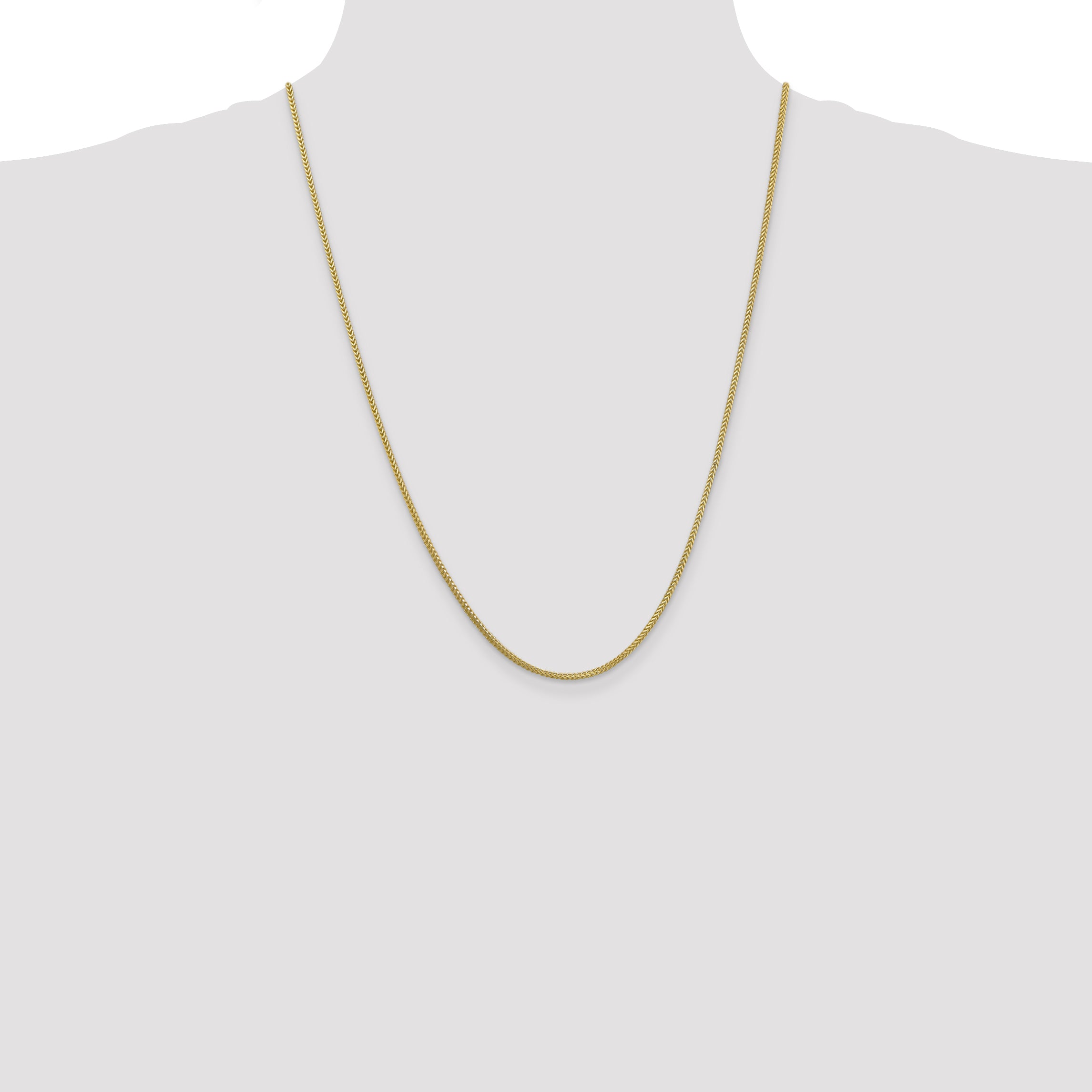 24 Inch 10K 1.3mm Franco Chain Necklace