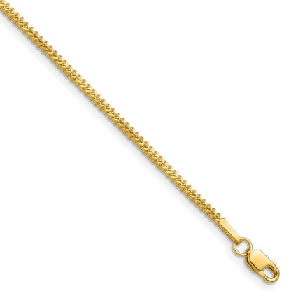 10K Yellow Gold 1.3mm Franco Chain Necklace