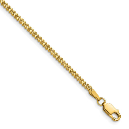 16 Inch 10K 1.5mm Franco Chain Necklace