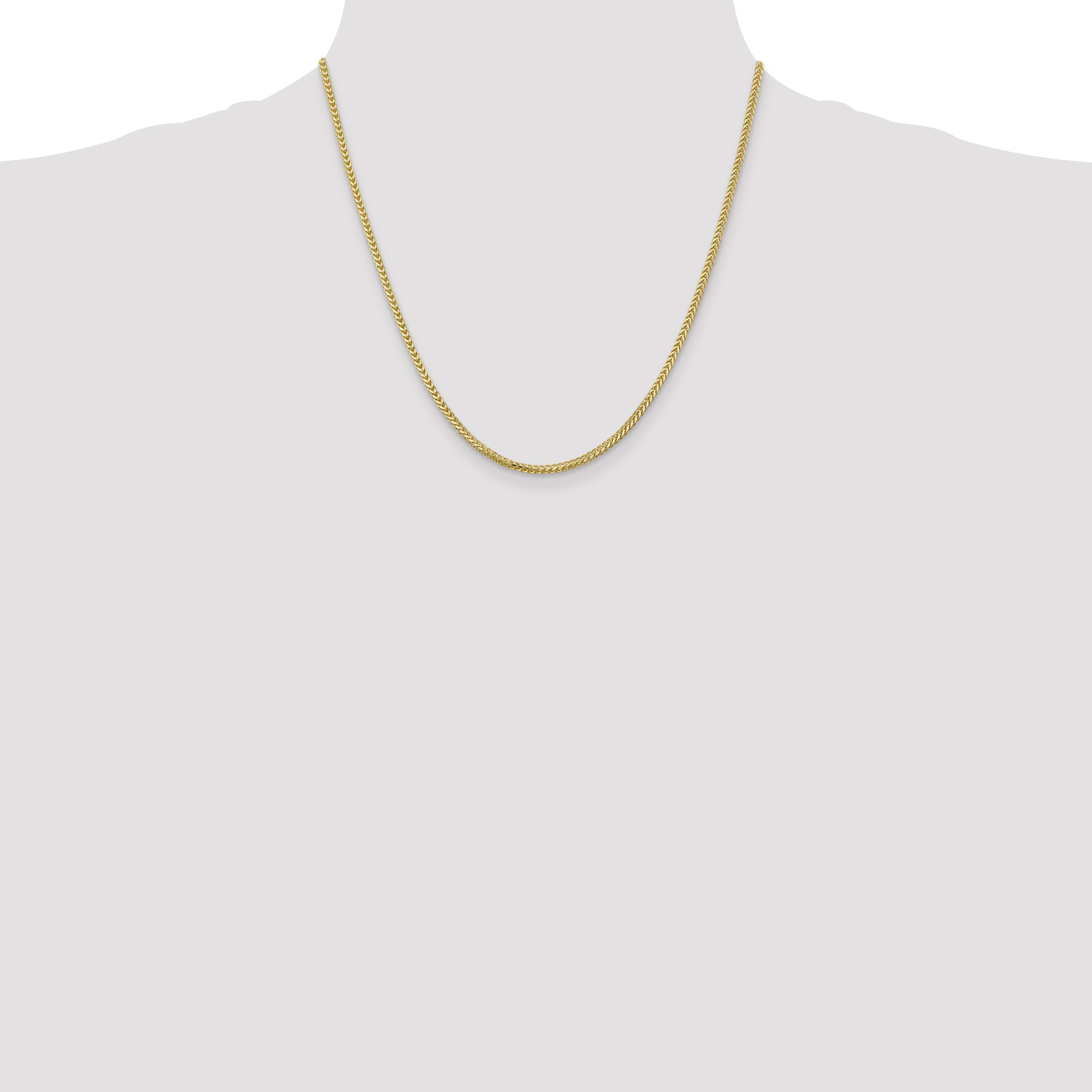 20 Inch 10K 2mm Franco Chain Necklace