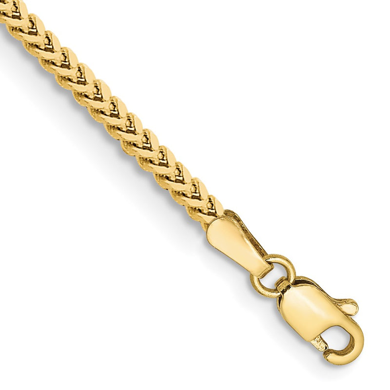 10K Yellow Gold 2mm Franco Chain Bracelet