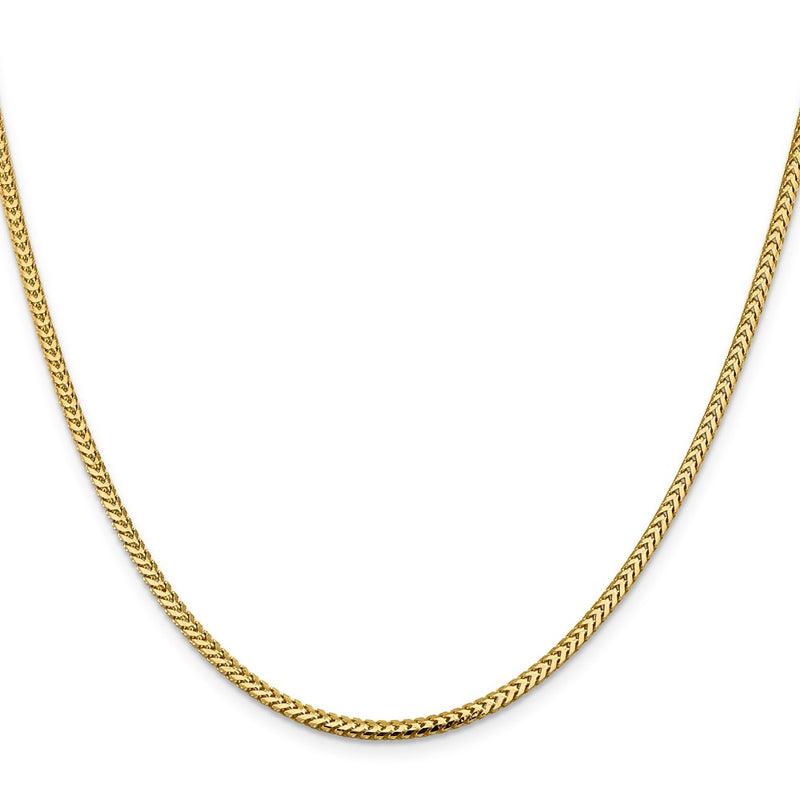 24 Inch 10K Yellow Gold 2.3mm Franco Chain Necklace