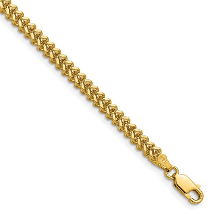 18 Inch 10K Yellow Gold 2.5mm Franco Chain Necklace