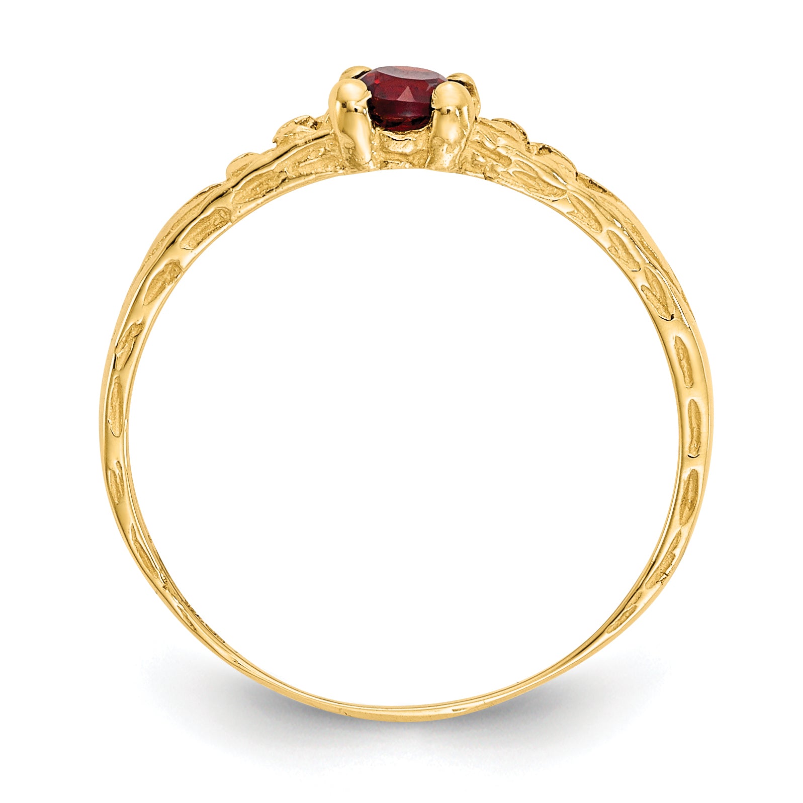 10K Yellow Gold Madi K 3mm Garnet Birthstone Baby Ring