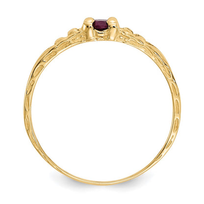 10K Yellow Gold Madi K 3mm Ruby Birthstone Baby Ring