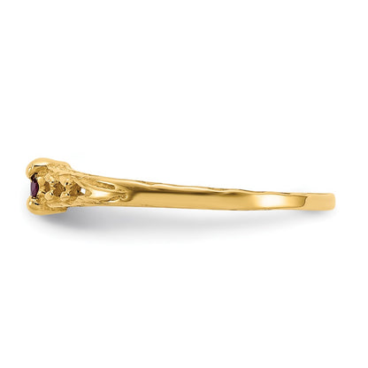 10K Yellow Gold Madi K 3mm Ruby Birthstone Baby Ring
