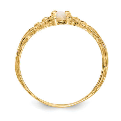 10K Yellow Gold Madi K 3mm Opal Birthstone Baby Ring