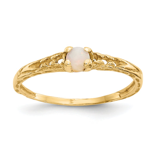 10K Yellow Gold Madi K 3mm Opal Birthstone Baby Ring