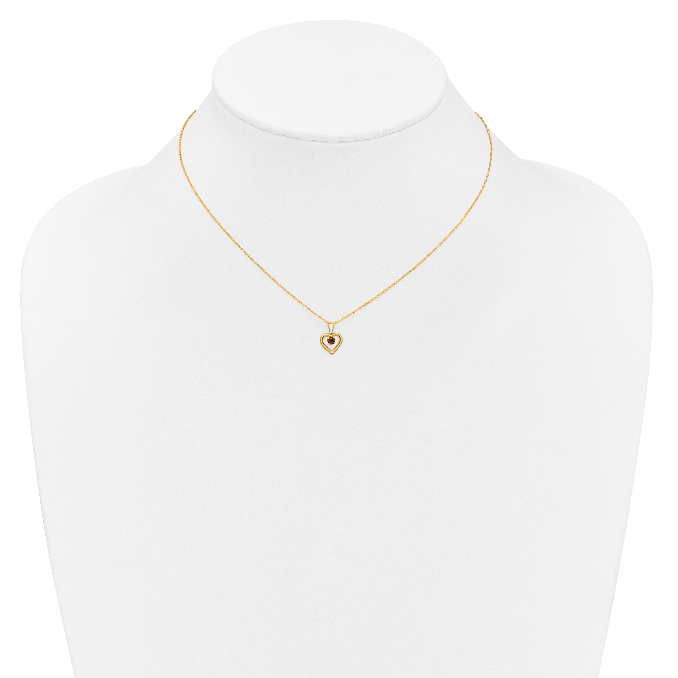10K Yellow Gold Madi K 3mm Garnet Heart Birthstone Necklace