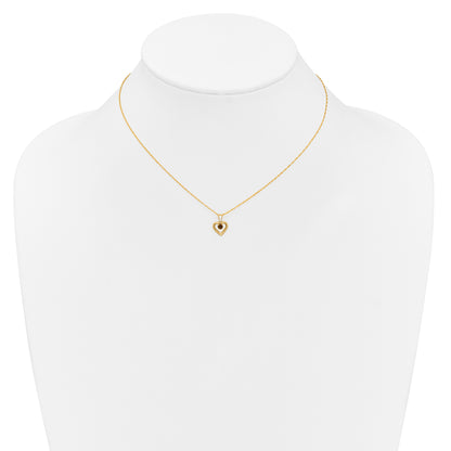 10K Yellow Gold Madi K 3mm Garnet Heart Birthstone Necklace