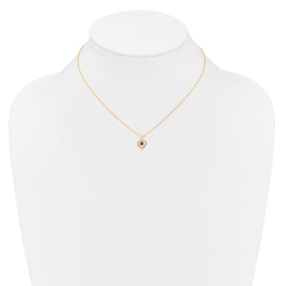 10K Yellow Gold Madi K 3mm Amethyst Heart Birthstone Necklace