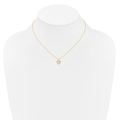 10K Yellow Gold Madi K 3mm Aquamarine Heart Birthstone Necklace