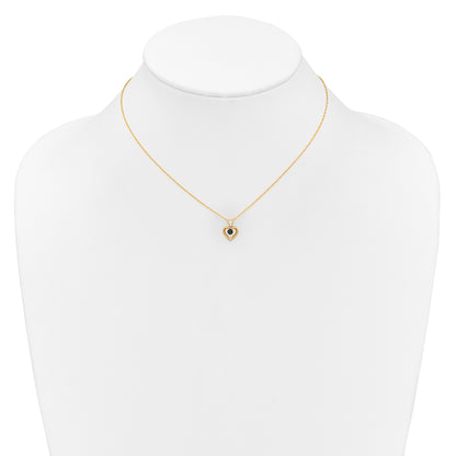 10K Yellow Gold Madi K 3mm Sapphire Heart Birthstone Necklace
