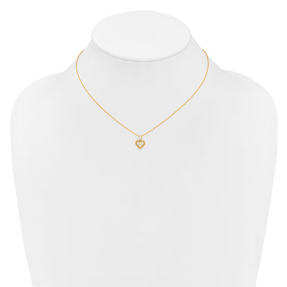 10K Yellow Gold Madi K 3mm Opal Heart Necklace
