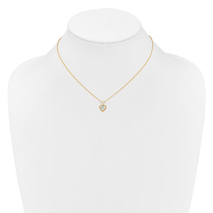 10K Yellow Gold Madi K 3mm Blue Zircon Heart Birthstone Necklace