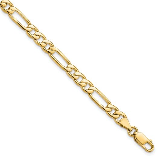8 Inch 10K 5.25mm Fancy Polished Link Bracelet