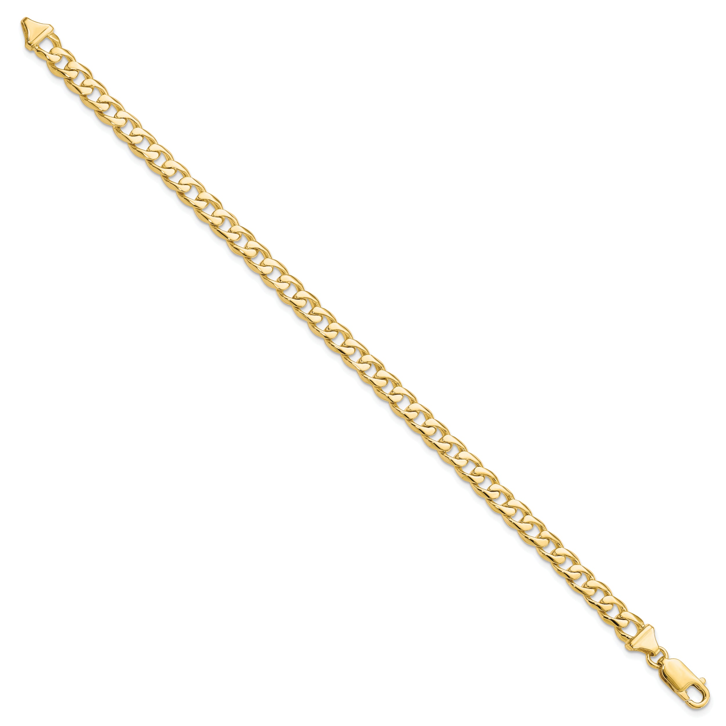 8 Inch 10K 5.8mm Hand-Polished Fancy Link Bracelet