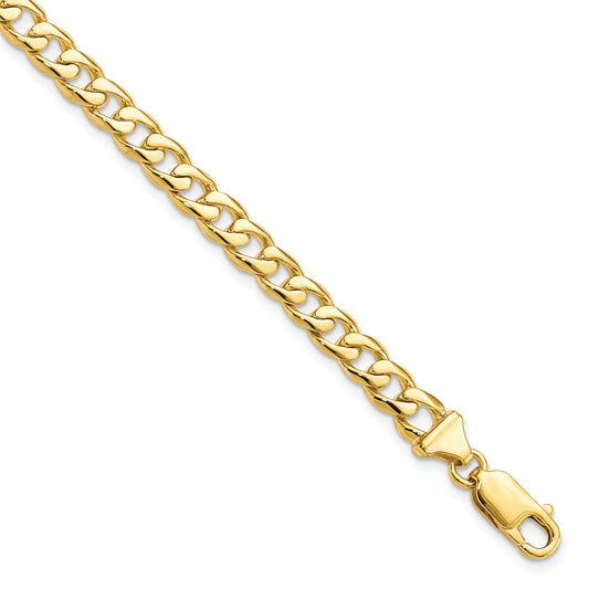 8 Inch 10K 5.8mm Hand-Polished Fancy Link Bracelet