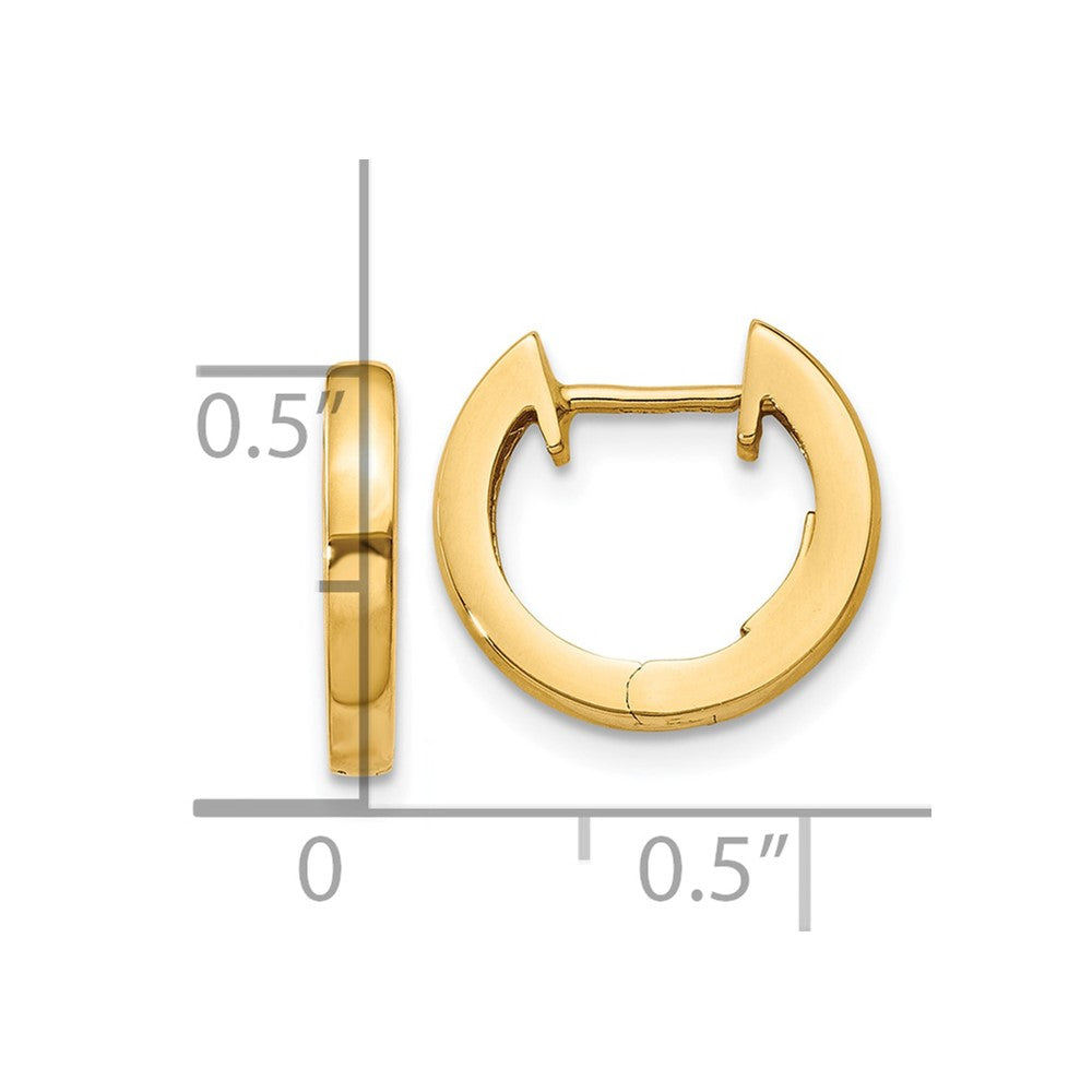 10K Yellow Gold Polished 2mm Hinged Hoop Earrings