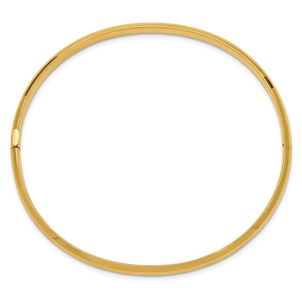 10K Yellow Gold 3/16 High Polished Hinged Bangle Bracelet