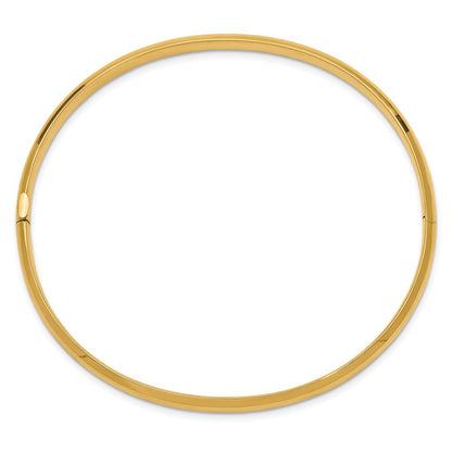 10K Yellow Gold 3/16 High Polished Hinged Bangle Bracelet