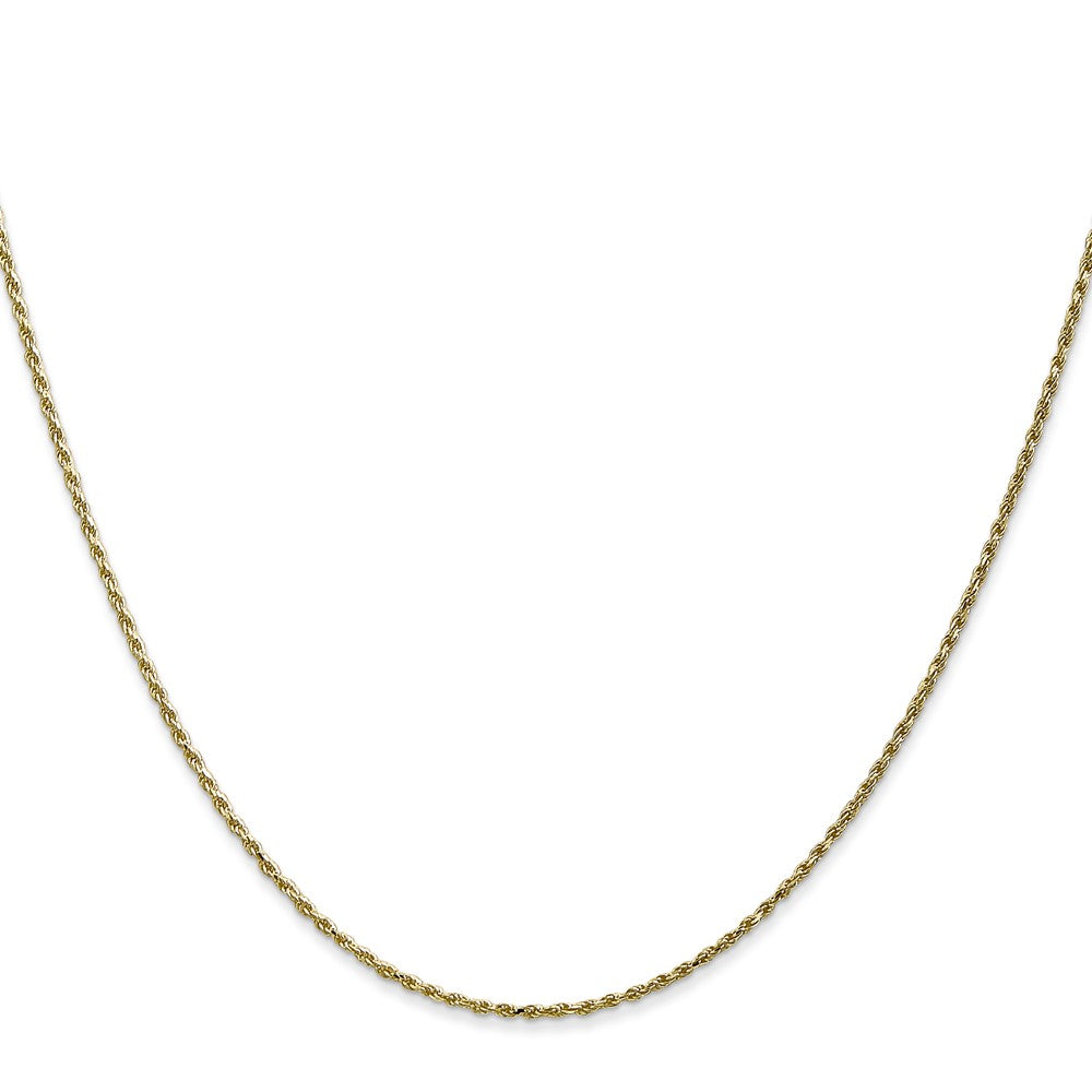 22 Inch 10K 1.15mm Diamond Cut Machine Made Rope Chain Necklace