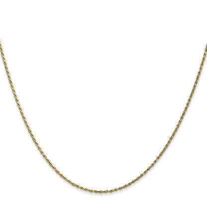 22 Inch 10K 1.15mm Diamond Cut Machine Made Rope Chain Necklace