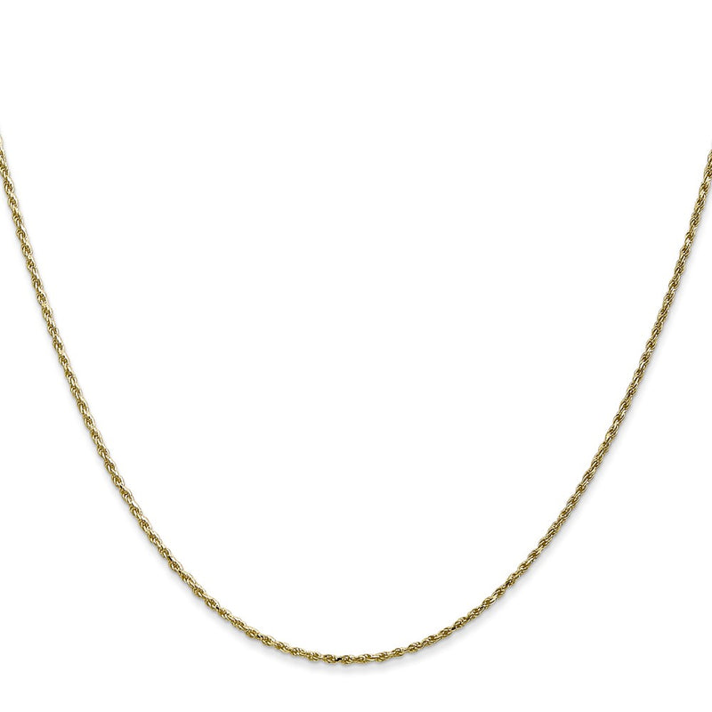10K Yellow Gold 1.15mm D/C Machine Made Rope Chain Necklace