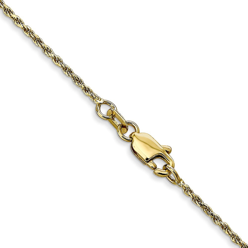22 Inch 10K 1.15mm Diamond Cut Machine Made Rope Chain Necklace