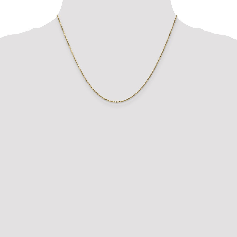 10K Yellow Gold 1.15mm D/C Machine Made Rope Chain Necklace