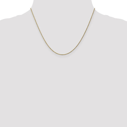 10K Yellow Gold 1.15mm D/C Machine Made Rope Chain Necklace