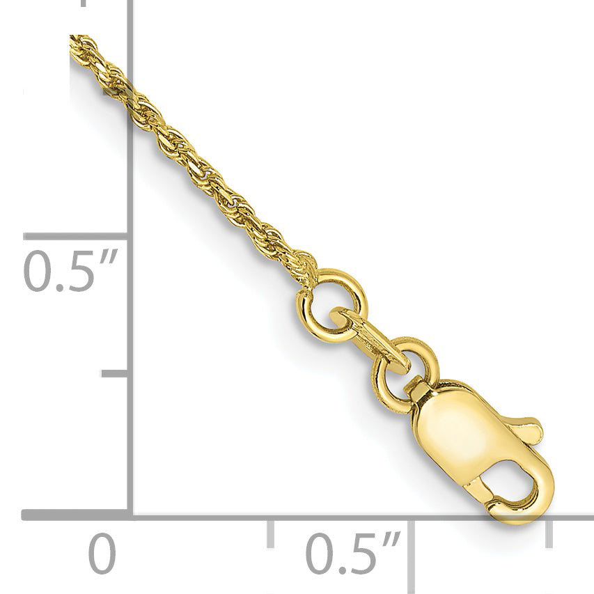10k Yellow Gold 1.15mm D/C Machine Made Rope Chain
