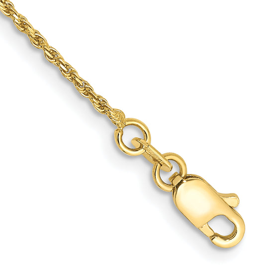 10k Yellow Gold 1.15mm D/C Machine Made Rope Chain