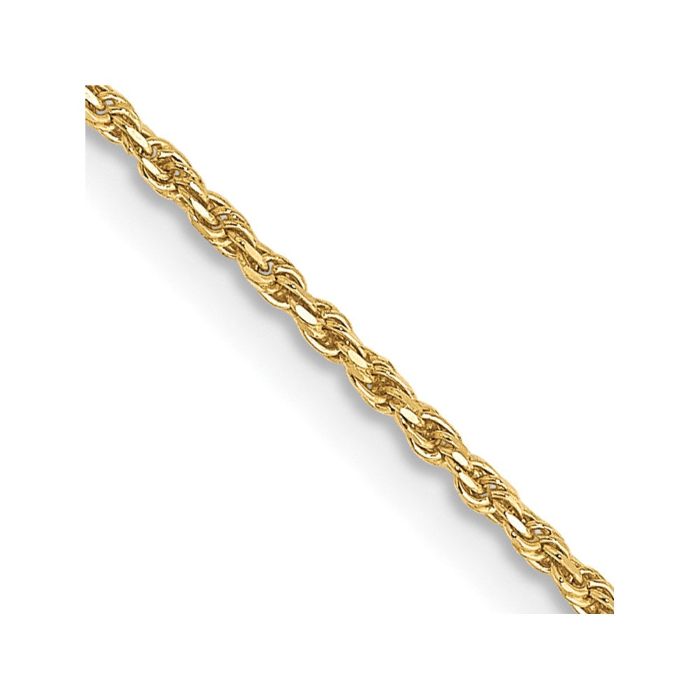 22 Inch 10K 1.15mm Diamond Cut Machine Made Rope Chain Necklace