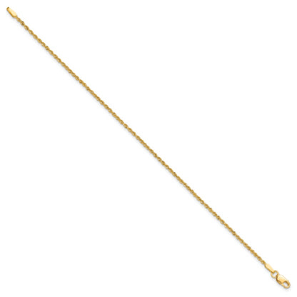 10k Yellow Gold 1.5mm Diamond-cut Rope Chain