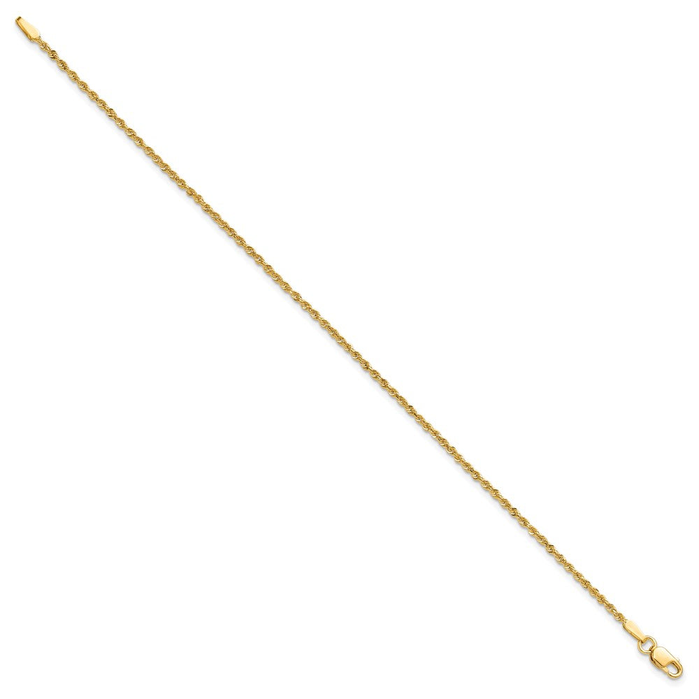 10k Yellow Gold 1.5mm Diamond-cut Rope Chain Bracelet