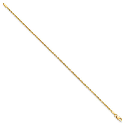 10k Yellow Gold 1.5mm Diamond-cut Rope Chain Bracelet