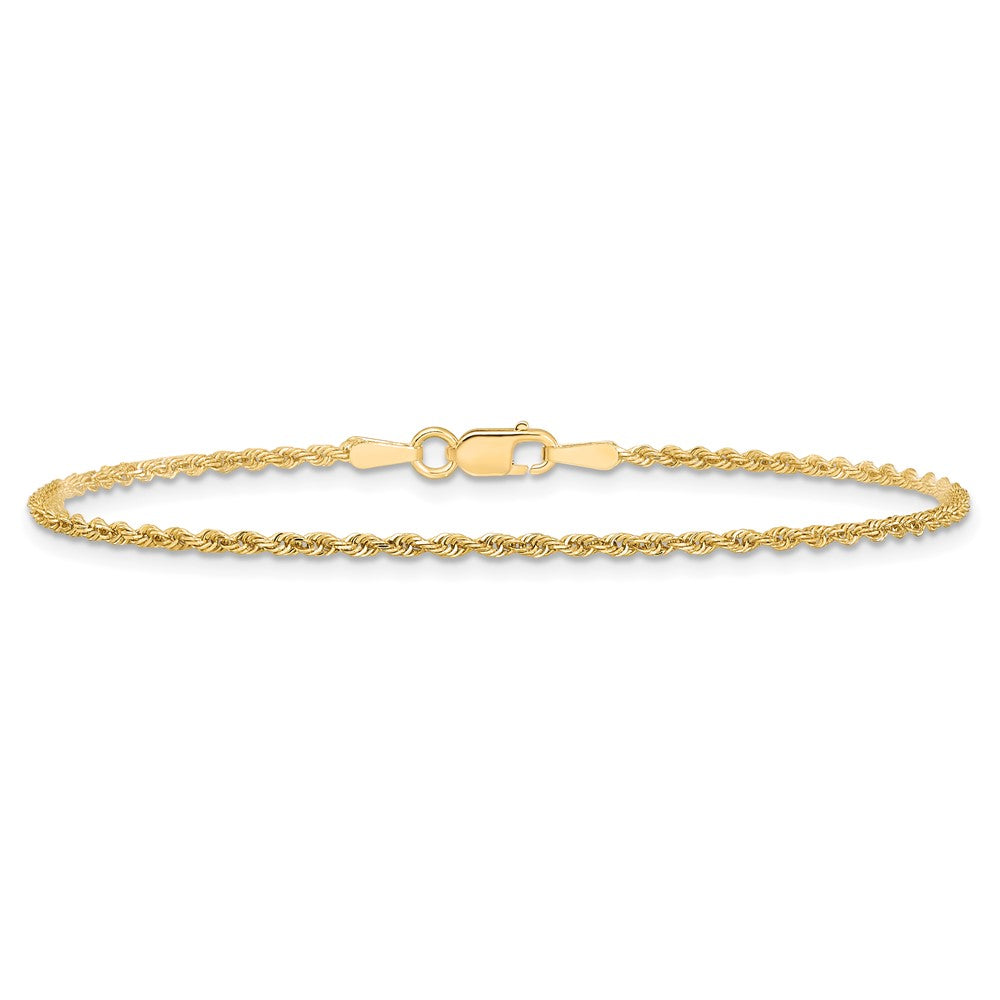 10k Yellow Gold 1.5mm Diamond-cut Rope Chain Bracelet