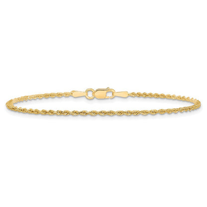 10k Yellow Gold 1.5mm Diamond-cut Rope Chain Bracelet