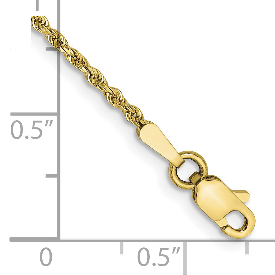 10k Yellow Gold 1.5mm Diamond-cut Rope Chain