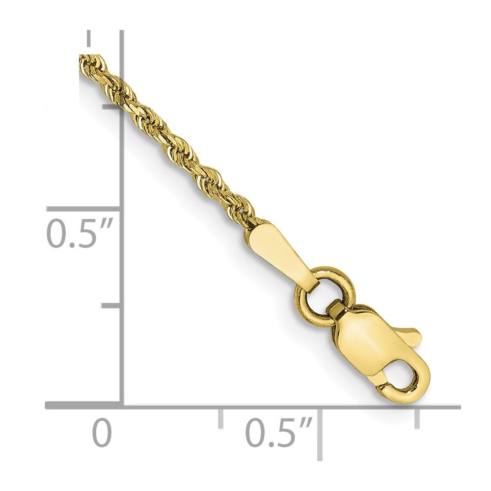 10k Yellow Gold 1.5mm Diamond-cut Rope Chain Bracelet