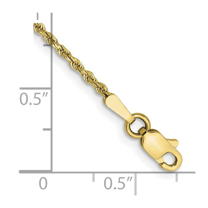 10k Yellow Gold 1.5mm Diamond-cut Rope Chain Bracelet