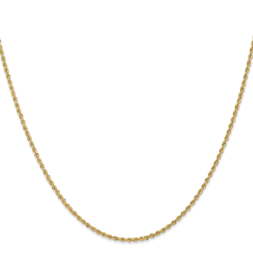 3 Inch 10K Yellow Gold 1.50mm Regular Rope Chain Necklace