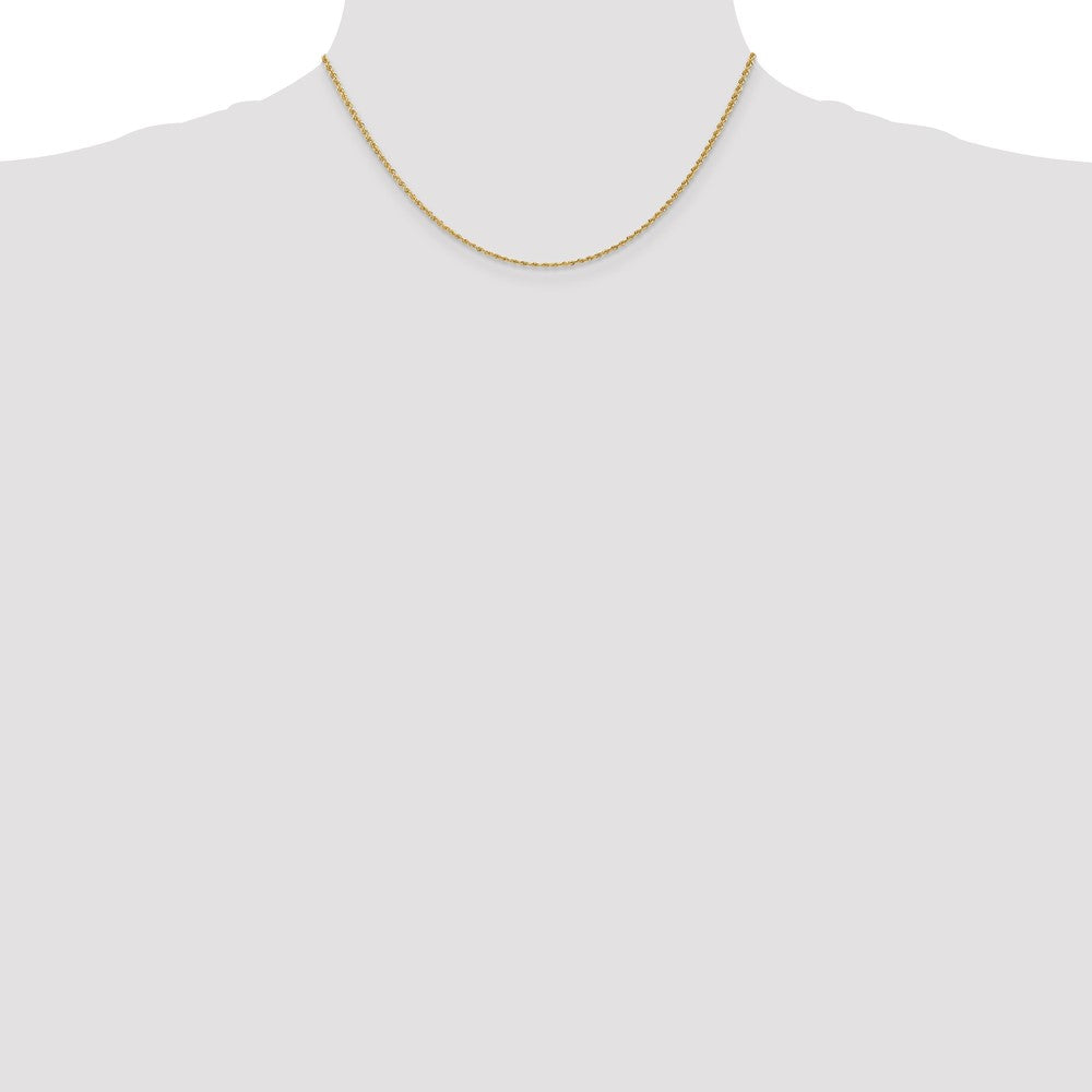 10k Yellow Gold 1.5mm Solid Rope Chain Necklace